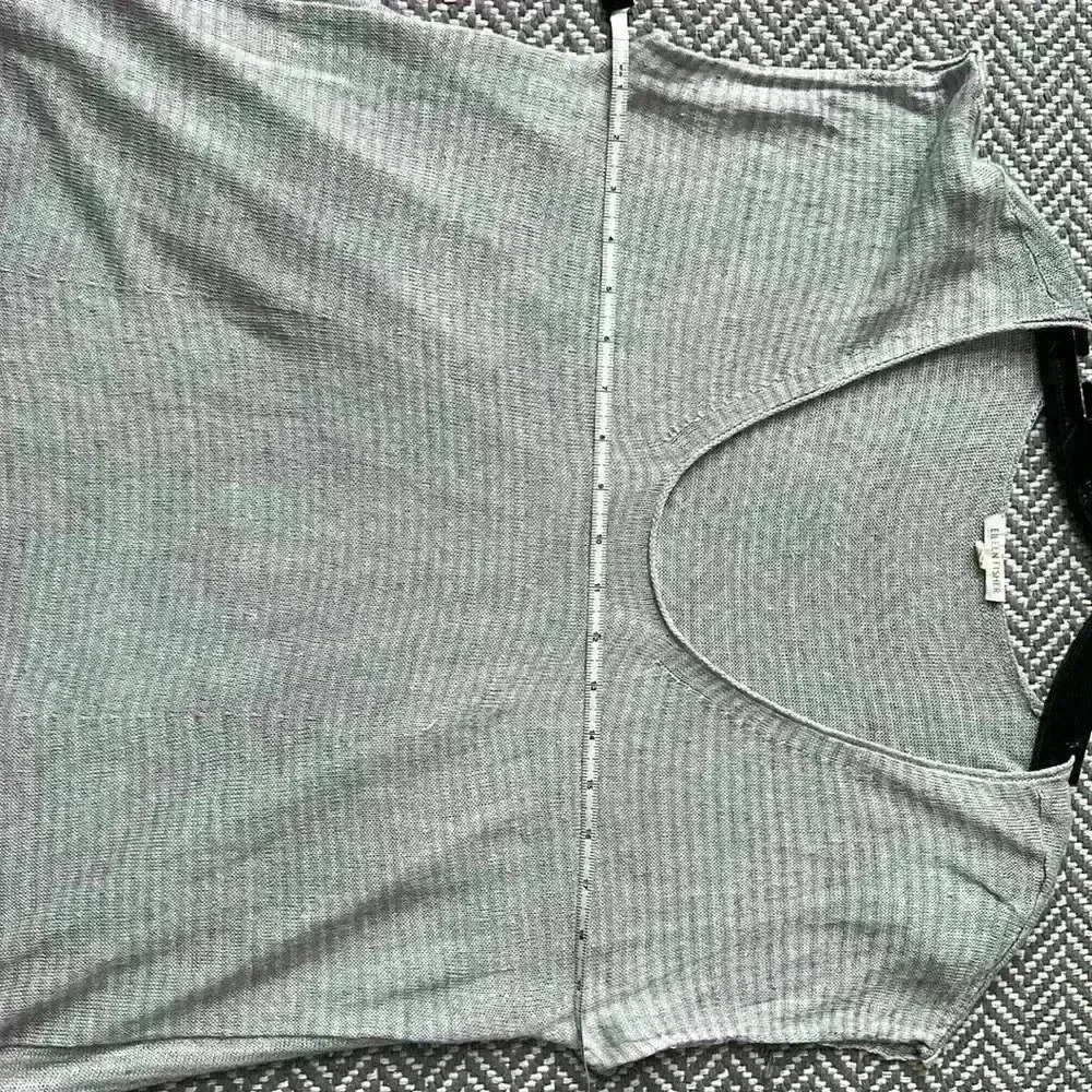 Eileen Fisher sheer linen gray stripped tunic size L - Picture 8 of 8